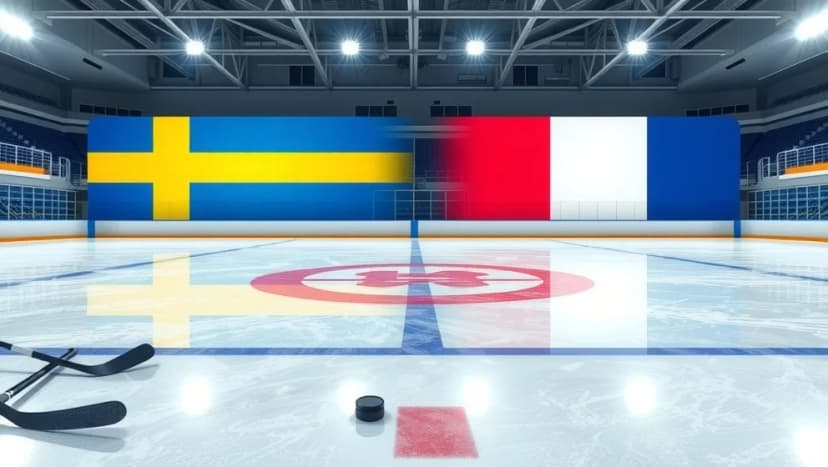 Sverige mot Frankrike i hockey
